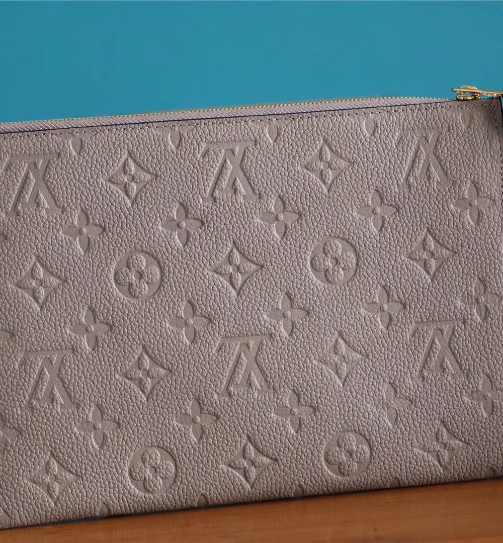 1:1 Replica Louis Vuitton Pochette Melanie MM Monogram Empreinte Beige For Women, Women's Wallets 9.2in/23cm LV