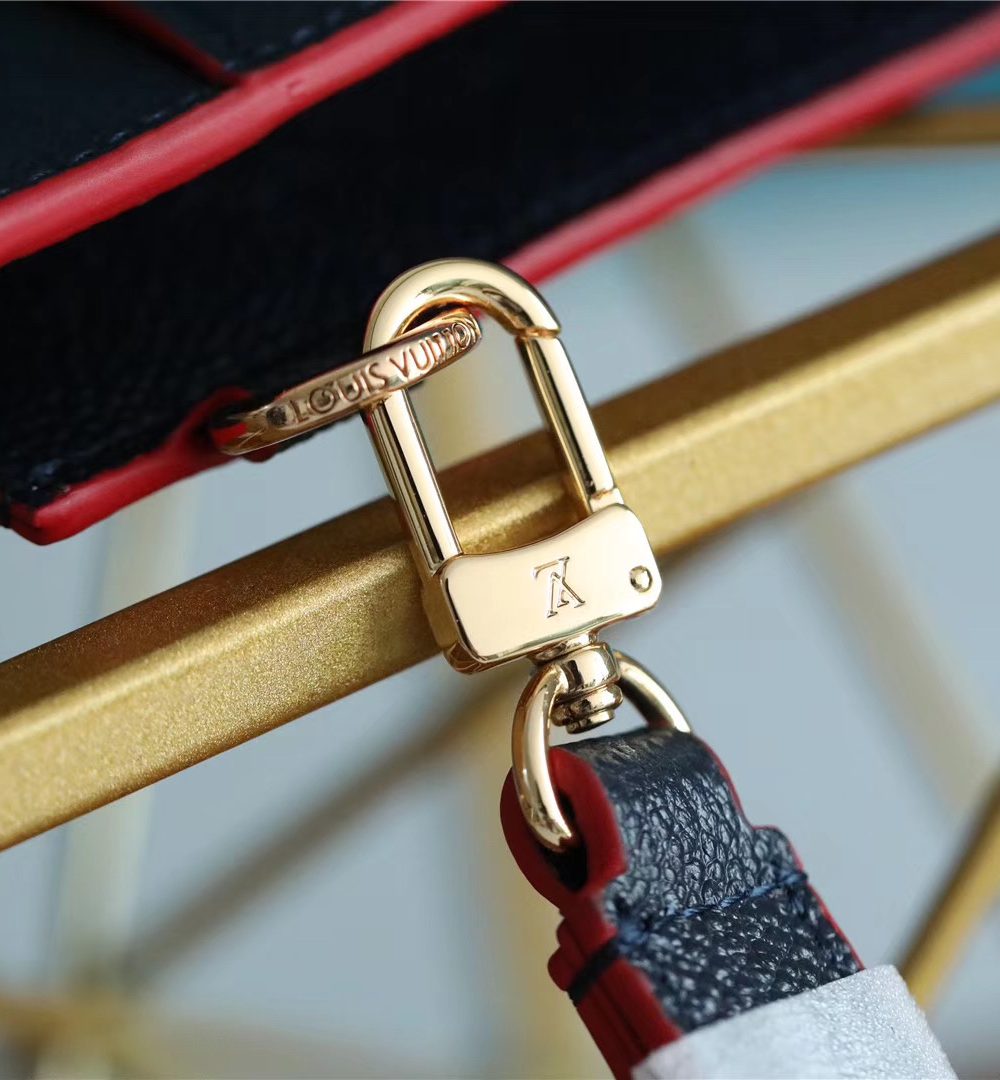 1:1 Replica Louis Vuitton Pochette Melanie MM Monogram Empreinte Dark Blue For Women, Women's Wallets 9.2in/23cm LV