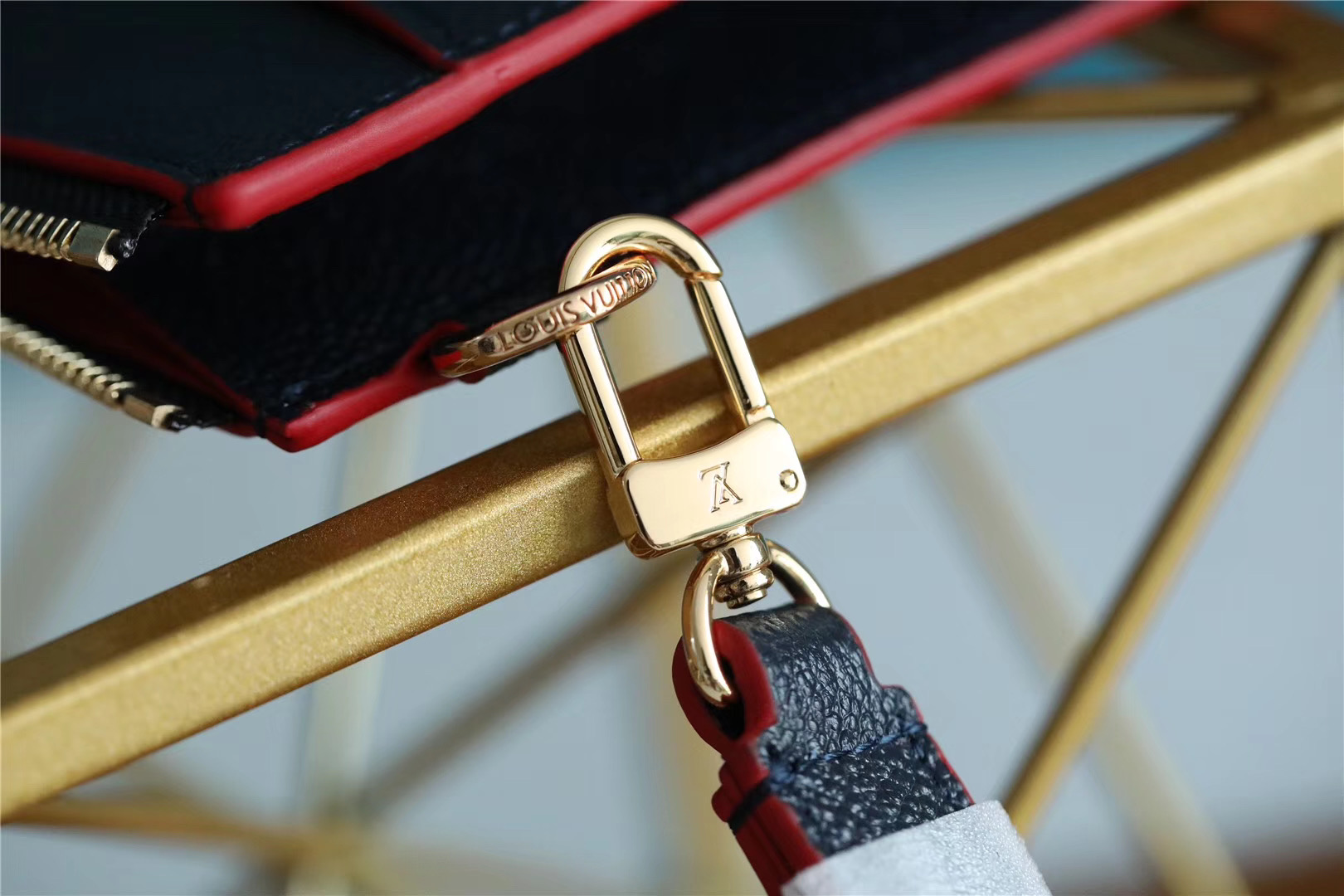 1:1 Replica Louis Vuitton Pochette Melanie MM Monogram Empreinte Dark Blue For Women, Women's Wallets 9.2in/23cm LV - Image 5