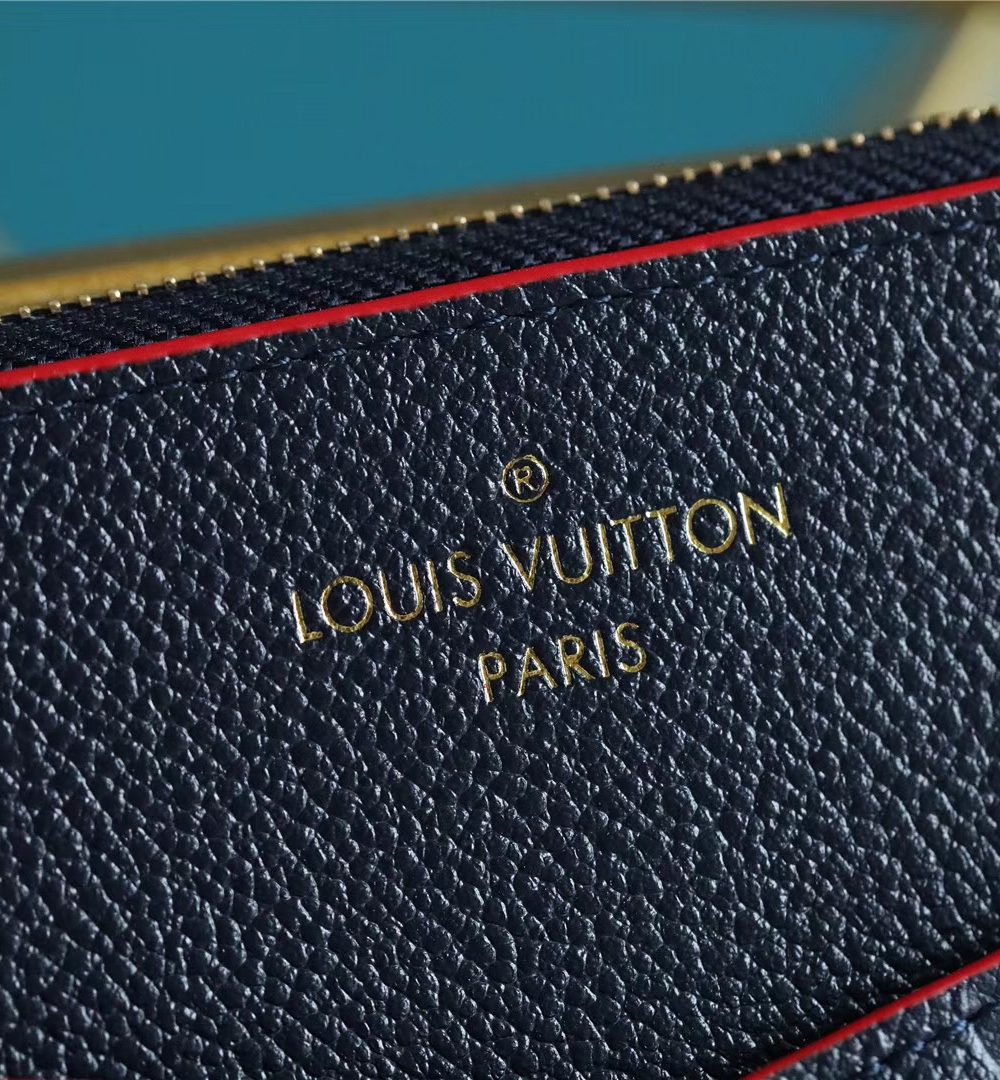 1:1 Replica Louis Vuitton Pochette Melanie MM Monogram Empreinte Dark Blue For Women, Women's Wallets 9.2in/23cm LV
