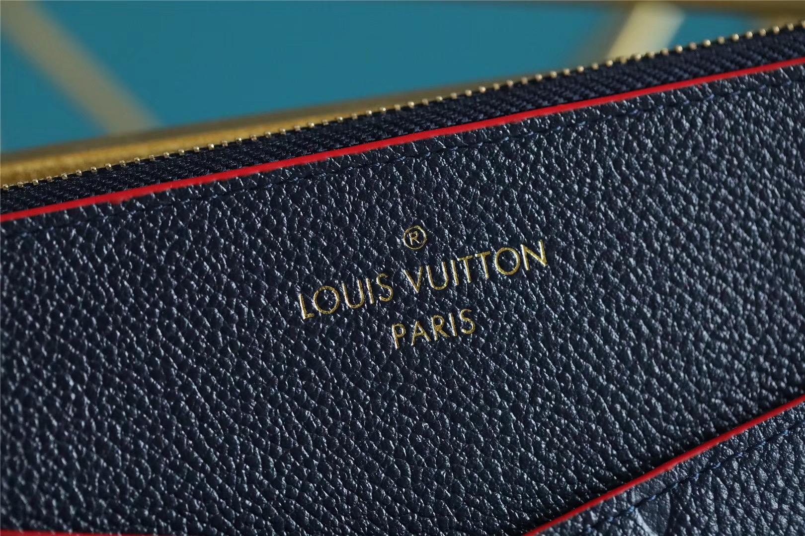 1:1 Replica Louis Vuitton Pochette Melanie MM Monogram Empreinte Dark Blue For Women, Women's Wallets 9.2in/23cm LV - Image 4