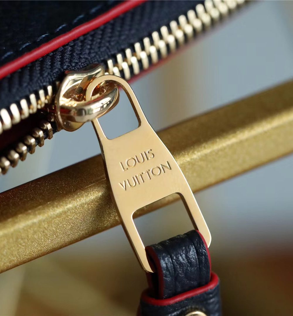 1:1 Replica Louis Vuitton Pochette Melanie MM Monogram Empreinte Dark Blue For Women, Women's Wallets 9.2in/23cm LV