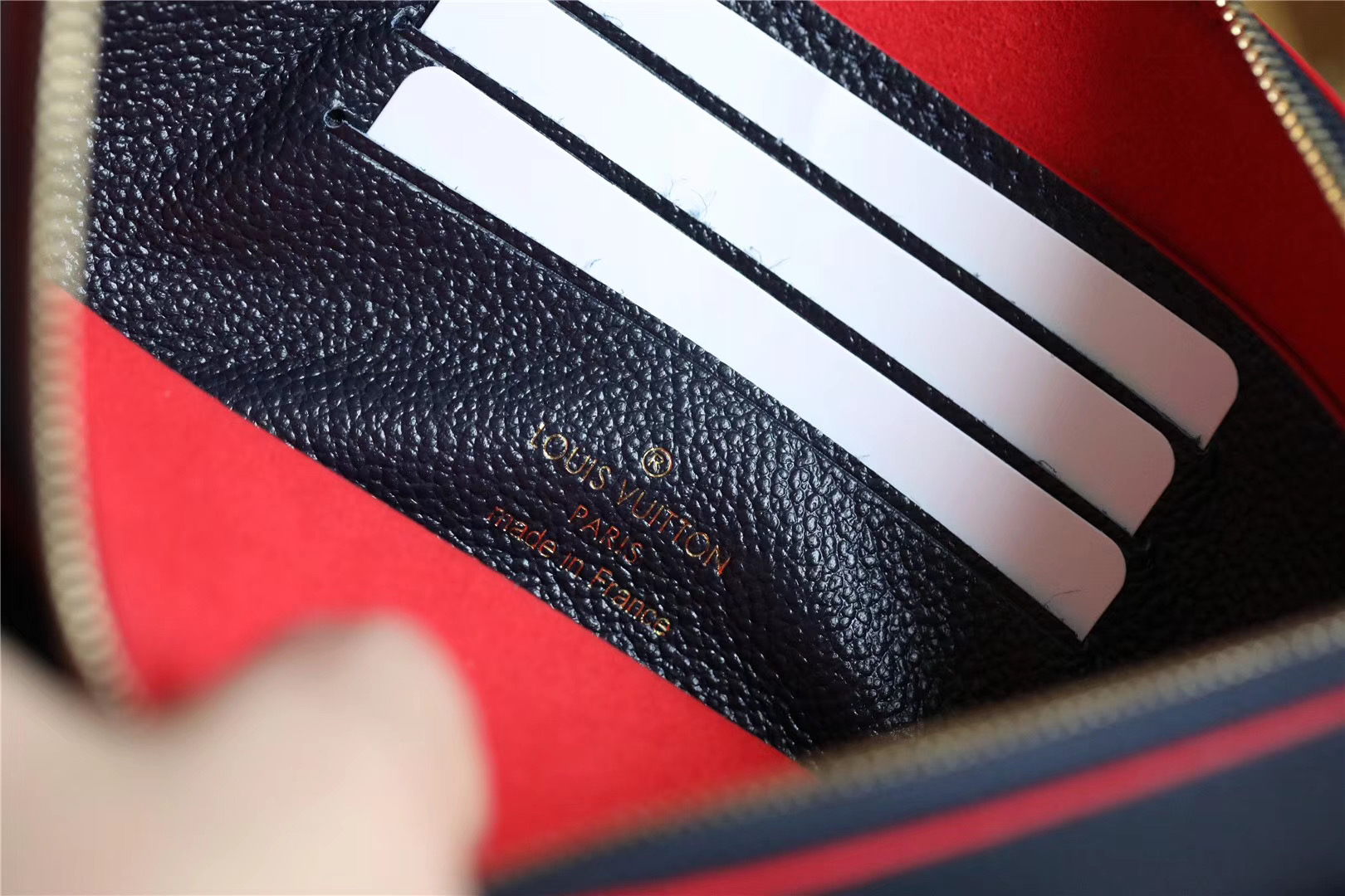 1:1 Replica Louis Vuitton Pochette Melanie MM Monogram Empreinte Dark Blue For Women, Women's Wallets 9.2in/23cm LV - Image 8
