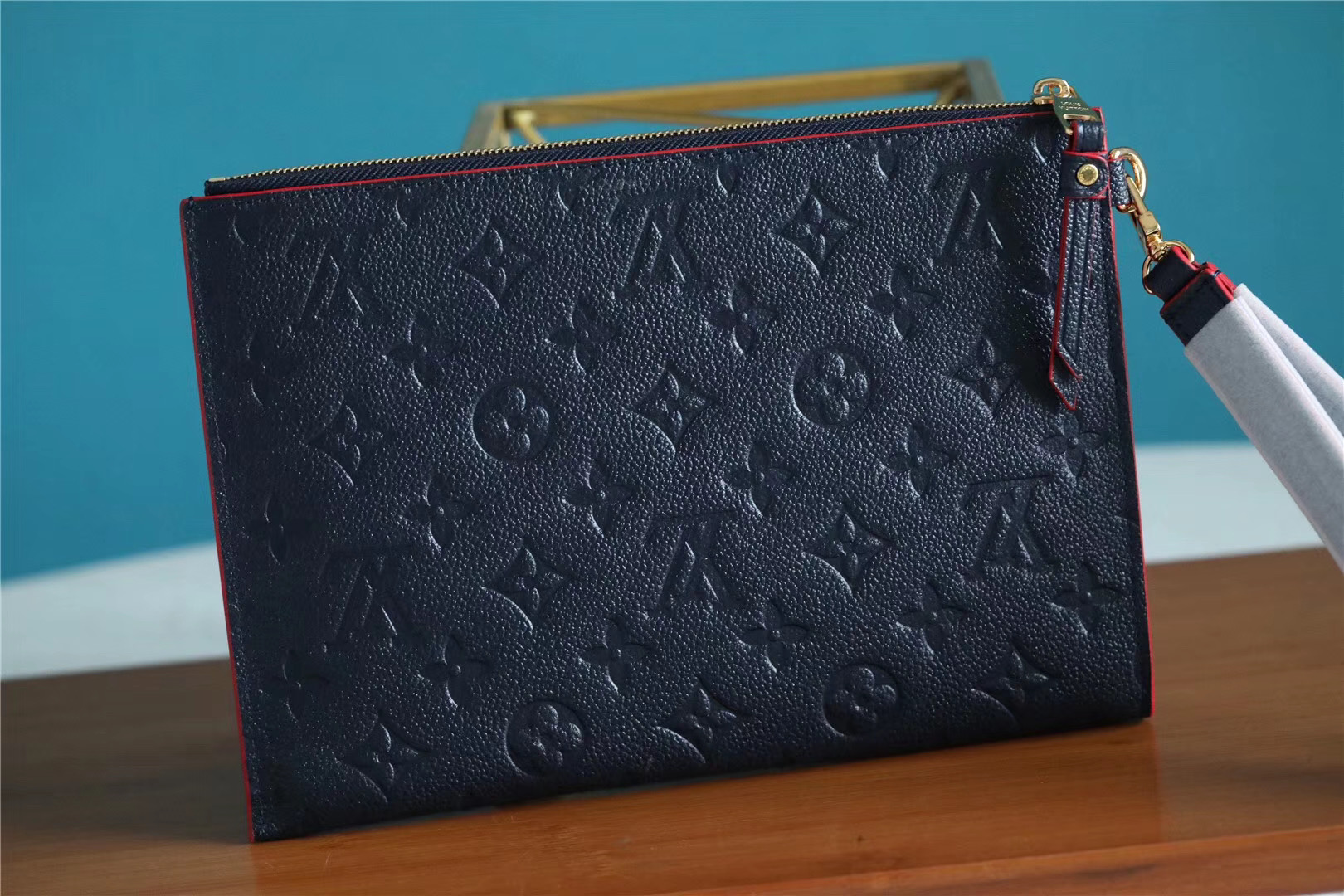 1:1 Replica Louis Vuitton Pochette Melanie MM Monogram Empreinte Dark Blue For Women, Women's Wallets 9.2in/23cm LV - Image 7