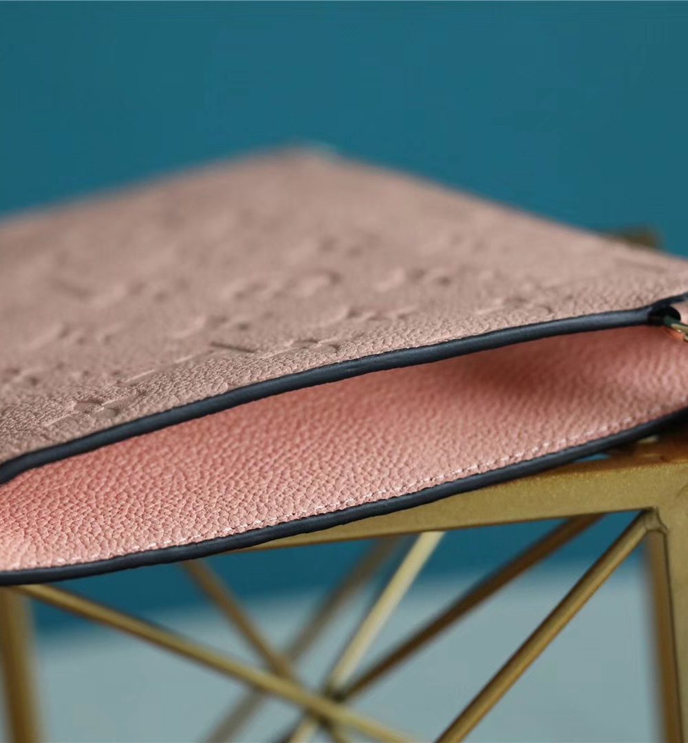 1:1 Replica Louis Vuitton Pochette Melanie MM Monogram Empreinte Pink For Women, Women's Wallets 9.2in/23cm LV