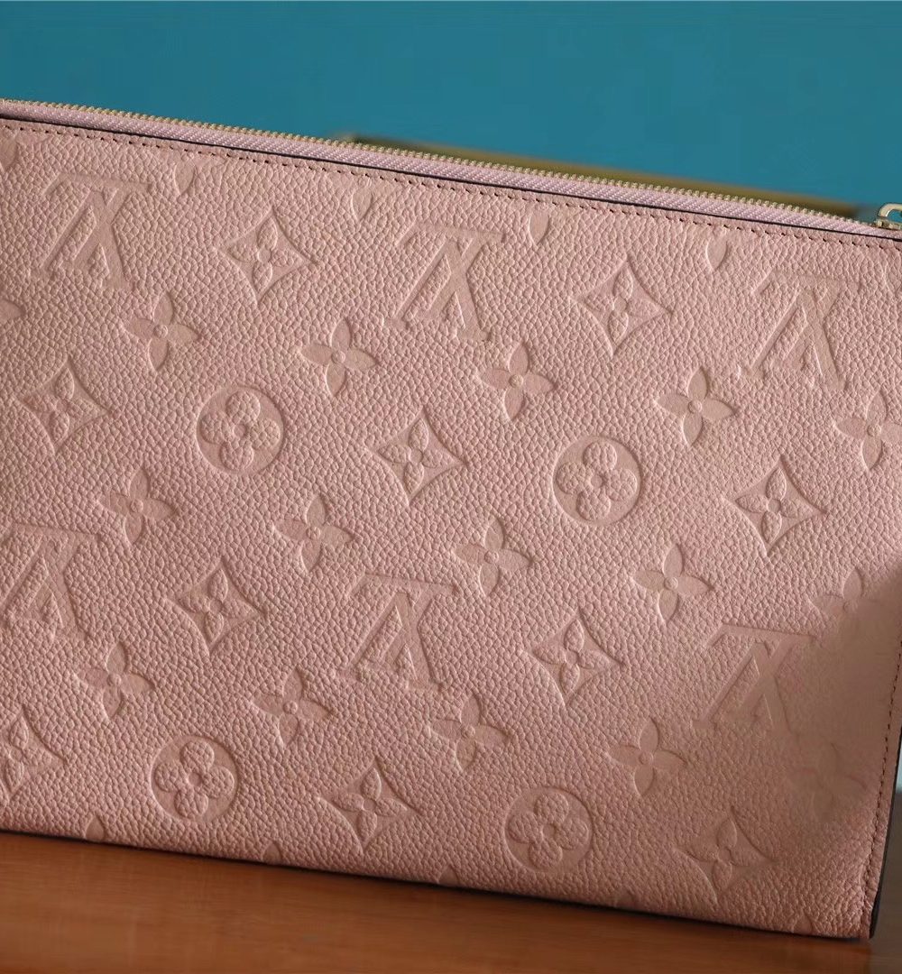 1:1 Replica Louis Vuitton Pochette Melanie MM Monogram Empreinte Pink For Women, Women's Wallets 9.2in/23cm LV