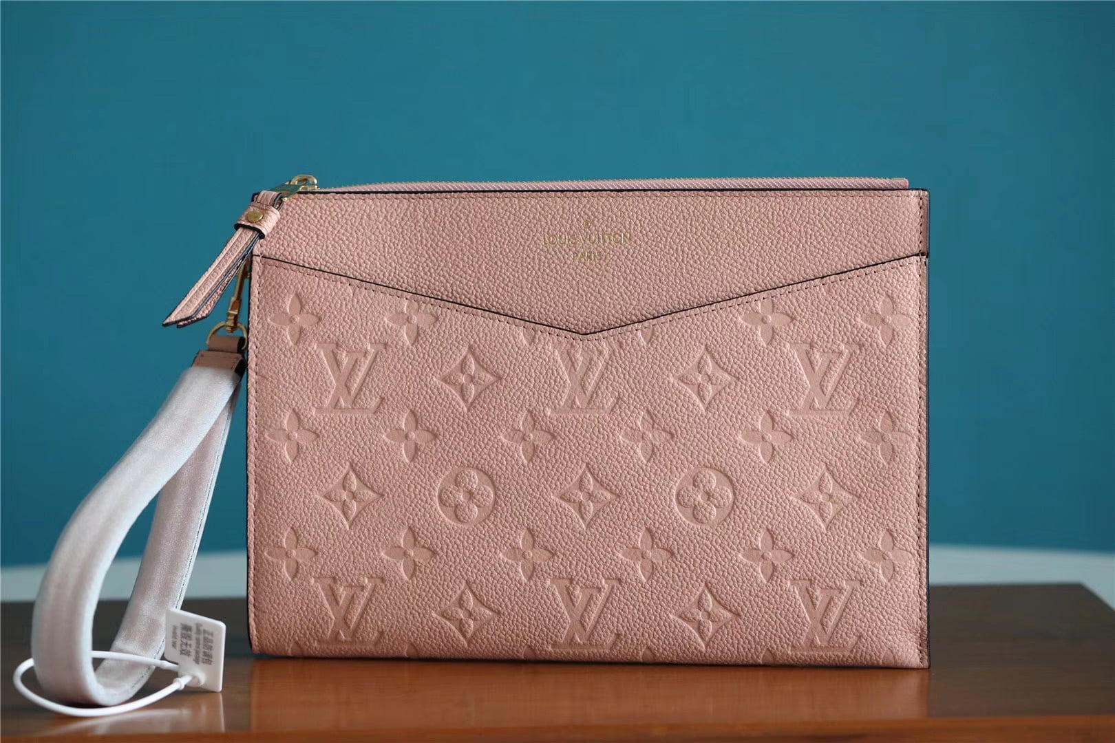 1:1 Replica Louis Vuitton Pochette Melanie MM Monogram Empreinte Pink For Women, Women's Wallets 9.2in/23cm LV