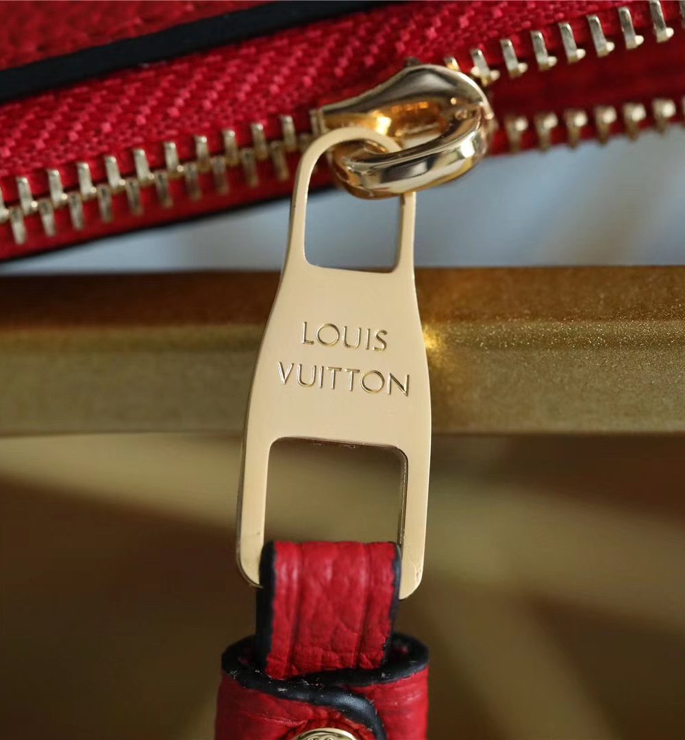 1:1 Replica Louis Vuitton Pochette Melanie MM Monogram Empreinte Red For Women, Women's Wallets 9.2in/23cm LV
