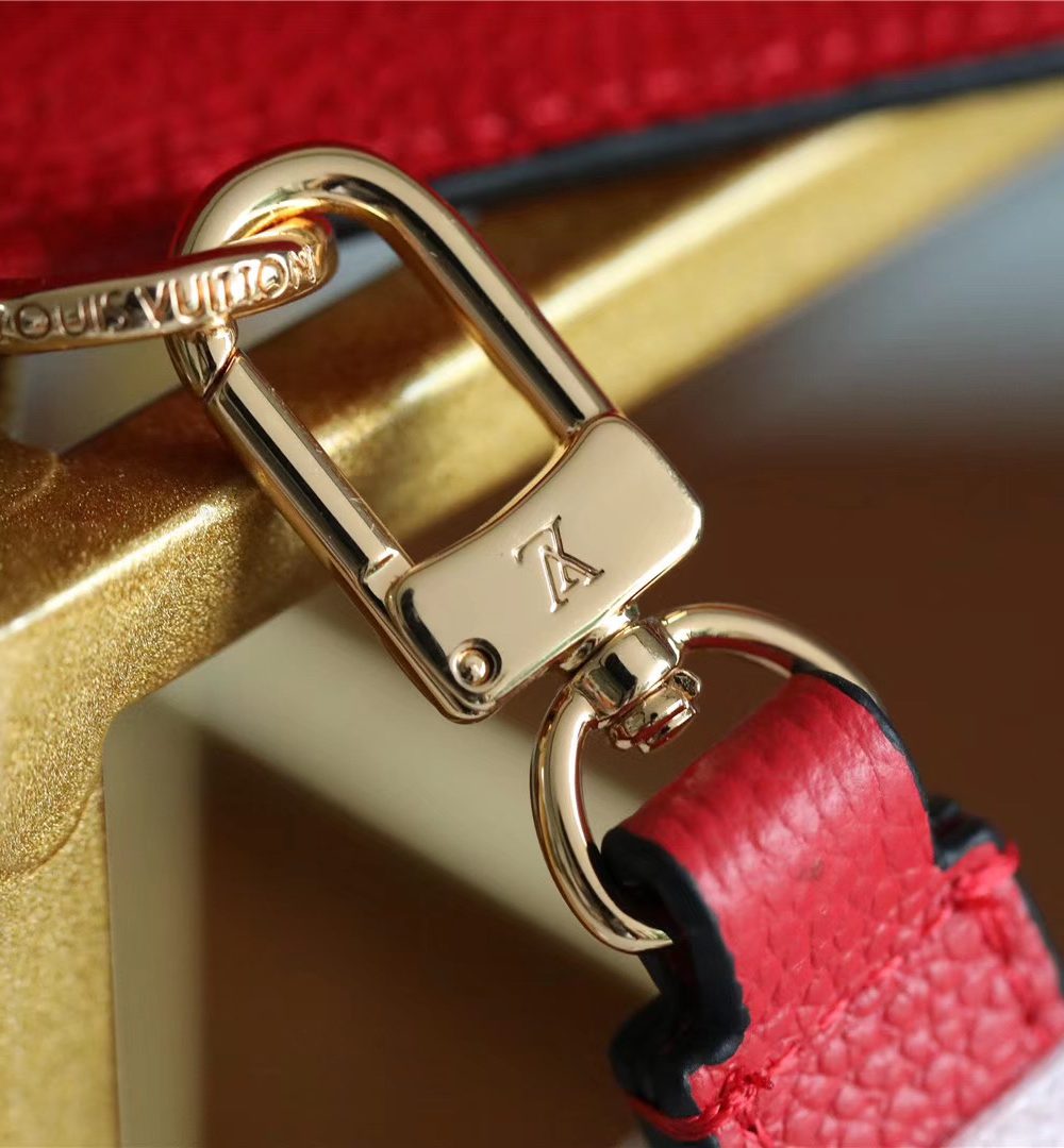 1:1 Replica Louis Vuitton Pochette Melanie MM Monogram Empreinte Red For Women, Women's Wallets 9.2in/23cm LV