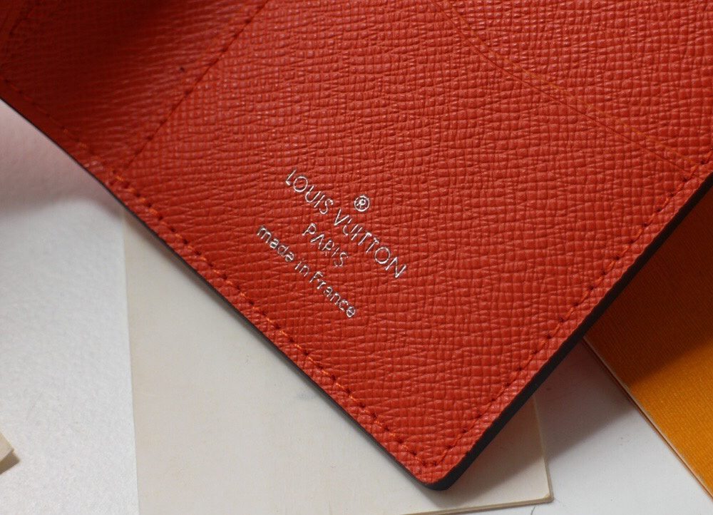 1:1 Replica Louis Vuitton Pocket Organizer Monogram Canvas Orange For Men, Men's Wallet 8cm LV M60502