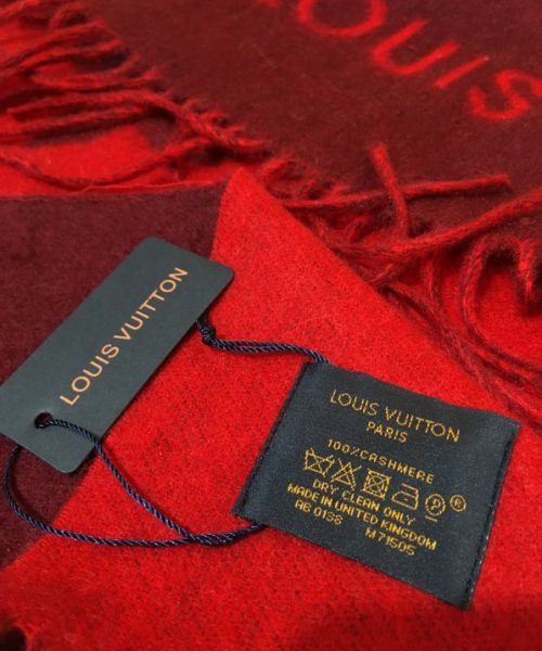Louis Vuitton Reykjavik Scarf Red 75in/190cm M75505
