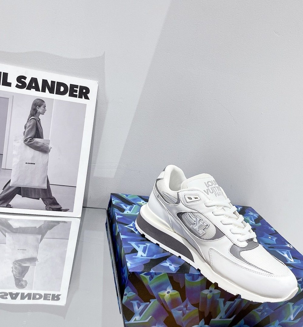 Louis Vuitton Run Away Sneaker Iridescent Textile White For Women LV