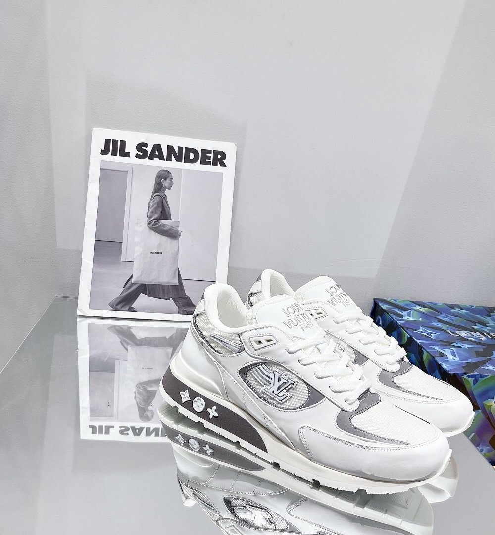 Louis Vuitton Run Away Sneaker Iridescent Textile White For Women LV