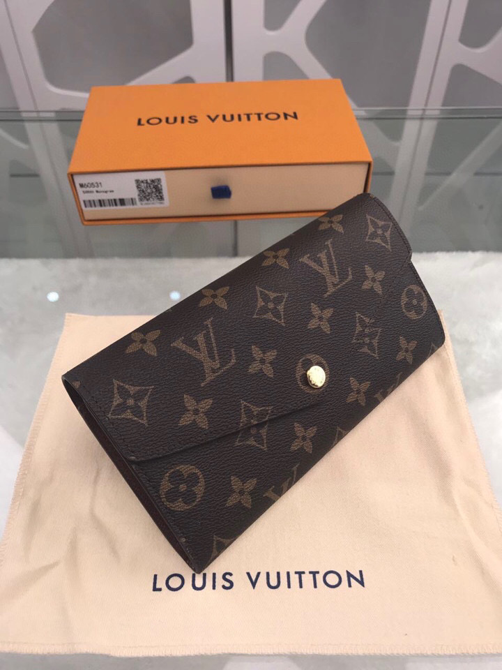 1:1 Replica Louis Vuitton Sarah Wallet Monogram Canvas For Women, Women's Wallets 7.5in/19cm LV M60531 - Image 5