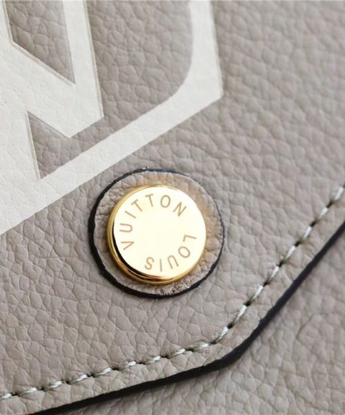 1:1 Replica Louis Vuitton Sarah Wallet Monogram Empreinte Tourterelle Gray / Cream For Women, Women's Wallets 7.5in/19cm LV M81049