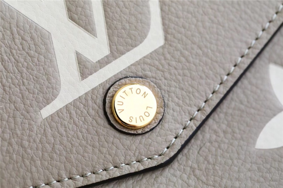 1:1 Replica Louis Vuitton Sarah Wallet Monogram Empreinte Tourterelle Gray / Cream For Women, Women's Wallets 7.5in/19cm LV M81049 - Image 6