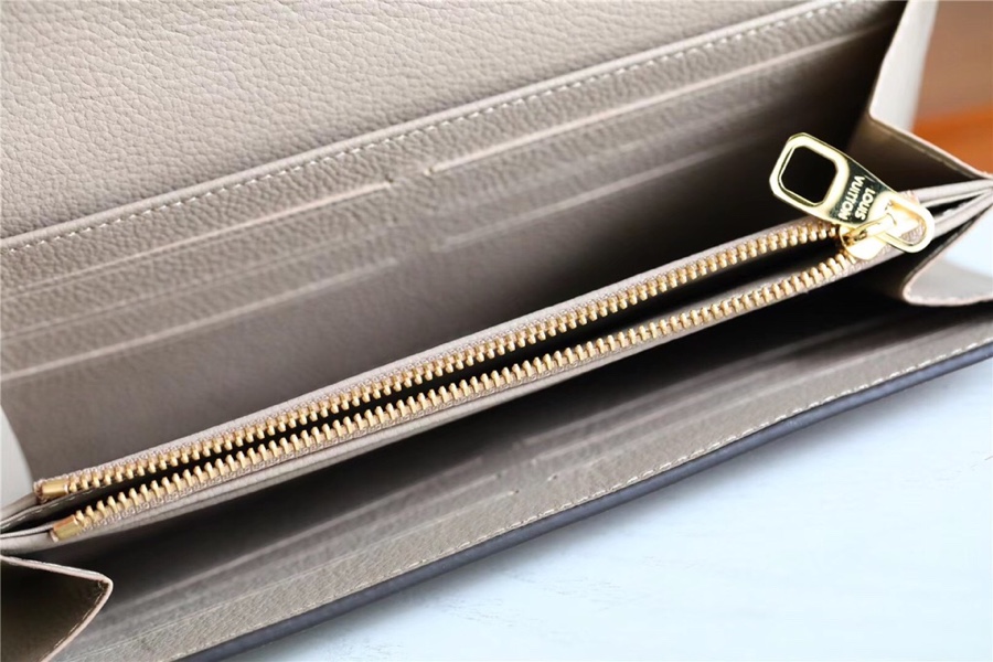 1:1 Replica Louis Vuitton Sarah Wallet Monogram Empreinte Tourterelle Gray / Cream For Women, Women's Wallets 7.5in/19cm LV M81049 - Image 5