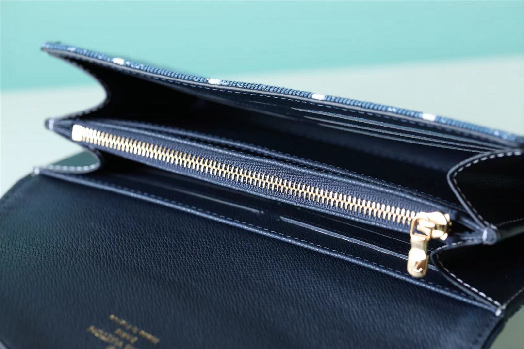 1:1 Replica Louis Vuitton Sarah Wallet Monogram Jacquard Denim Navy Blue For Women, Women's Wallets 7.5in/19cm LV - Image 9