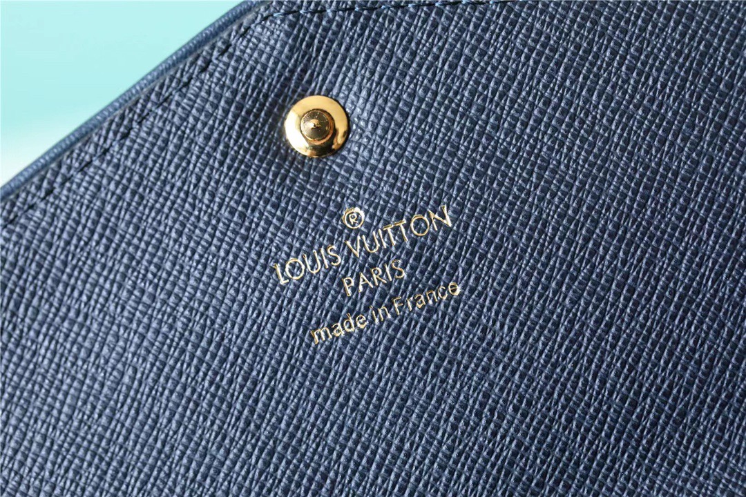 1:1 Replica Louis Vuitton Sarah Wallet Monogram Jacquard Denim Navy Blue For Women, Women's Wallets 7.5in/19cm LV - Image 5