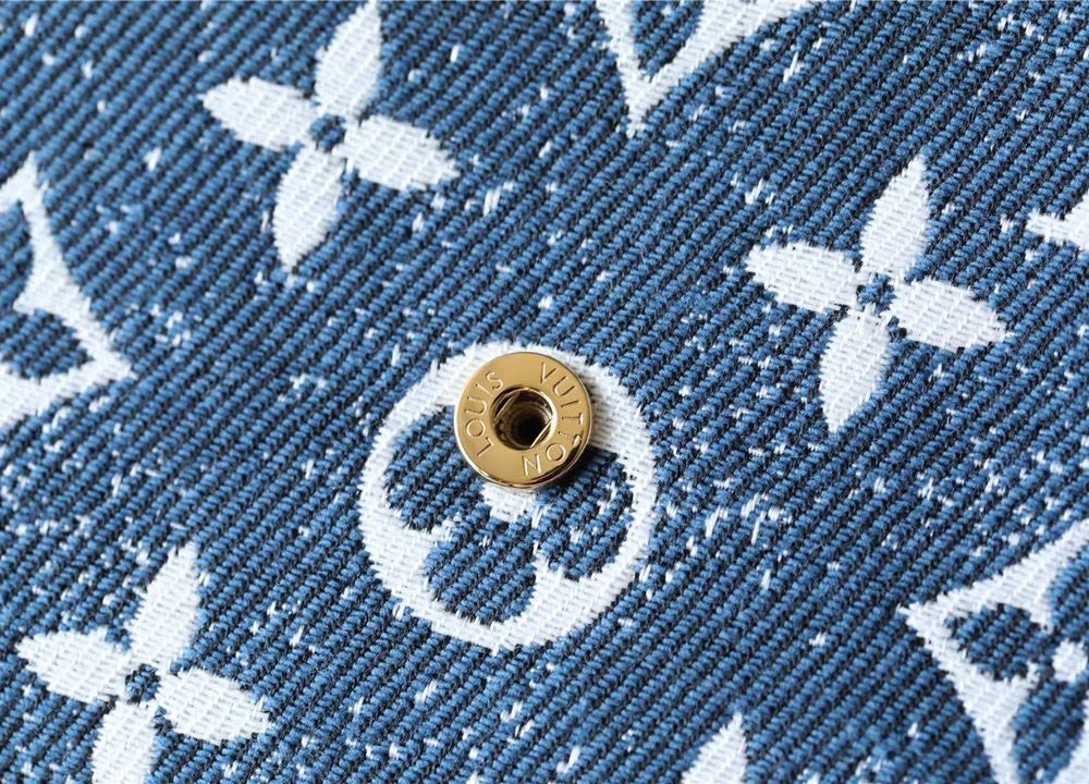 1:1 Replica Louis Vuitton Sarah Wallet Monogram Jacquard Denim Navy Blue For Women, Women's Wallets 7.5in/19cm LV 