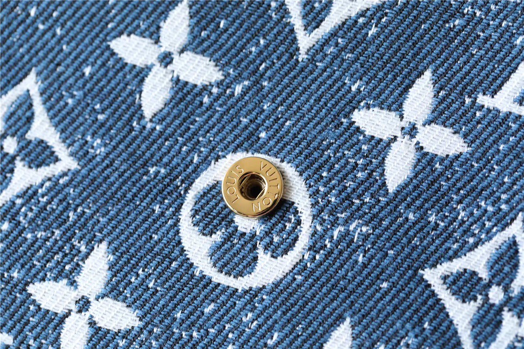 1:1 Replica Louis Vuitton Sarah Wallet Monogram Jacquard Denim Navy Blue For Women, Women's Wallets 7.5in/19cm LV - Image 7