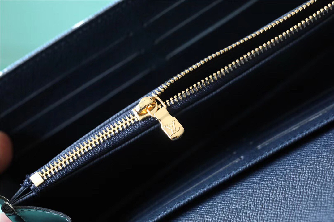 1:1 Replica Louis Vuitton Sarah Wallet Monogram Jacquard Denim Navy Blue For Women, Women's Wallets 7.5in/19cm LV - Image 6