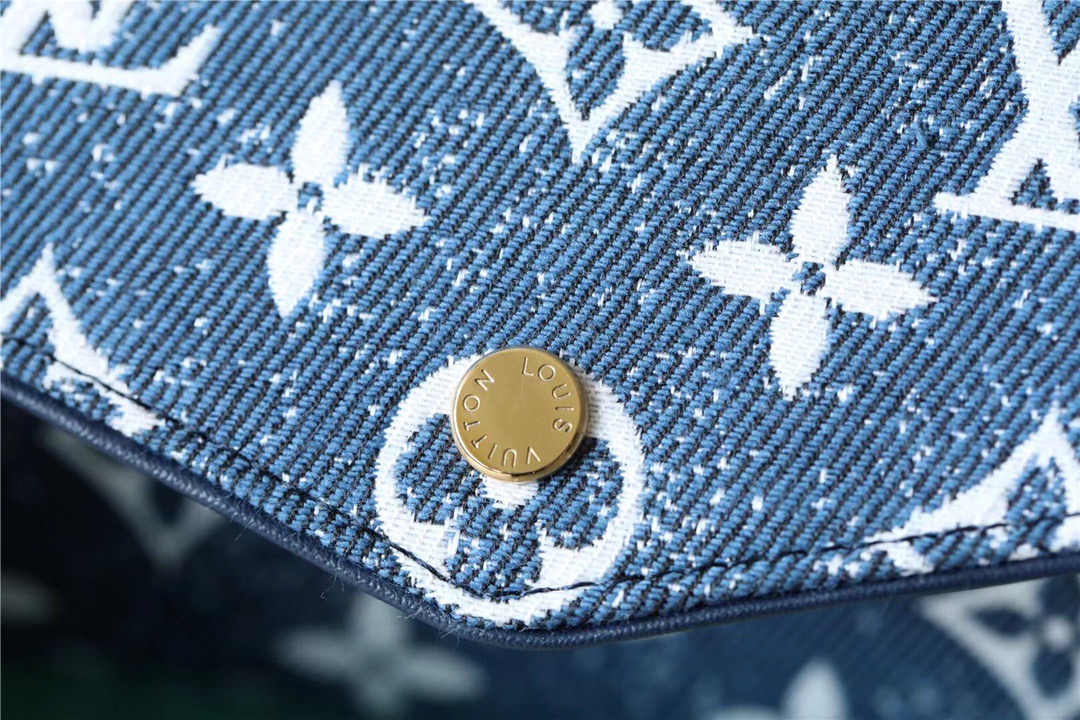 1:1 Replica Louis Vuitton Sarah Wallet Monogram Jacquard Denim Navy Blue For Women, Women's Wallets 7.5in/19cm LV - Image 2