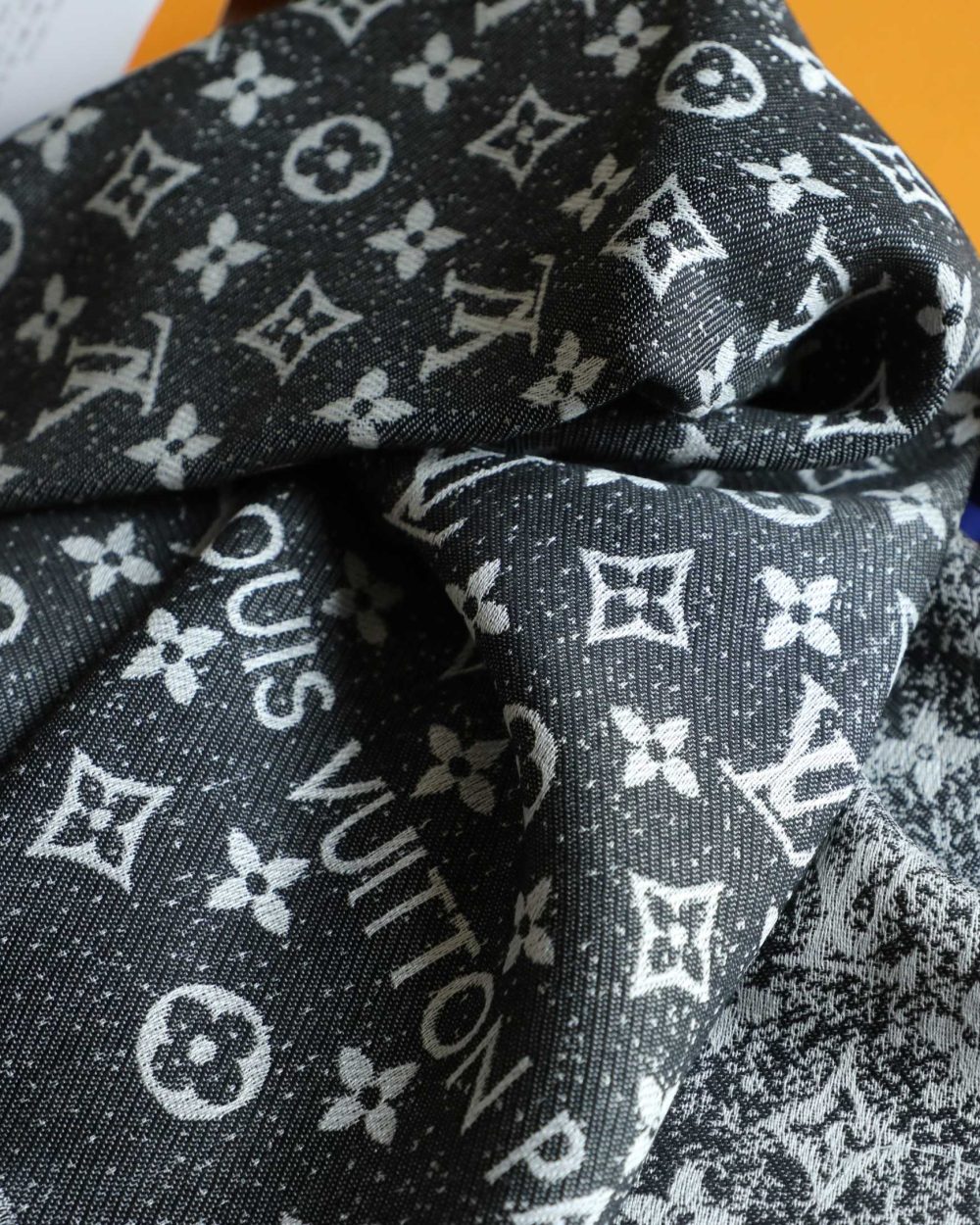 Louis Vuitton Silk Wool Square Dark Blue Scarf 140cm/55in