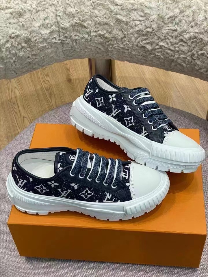 Louis Vuitton Squad Sneaker Monogram Denim Black For Women LV - Image 2