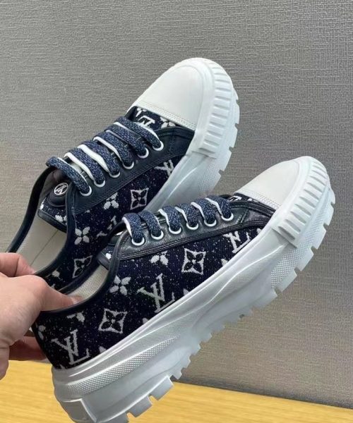 Louis Vuitton Squad Sneaker Monogram Denim Black For Women LV