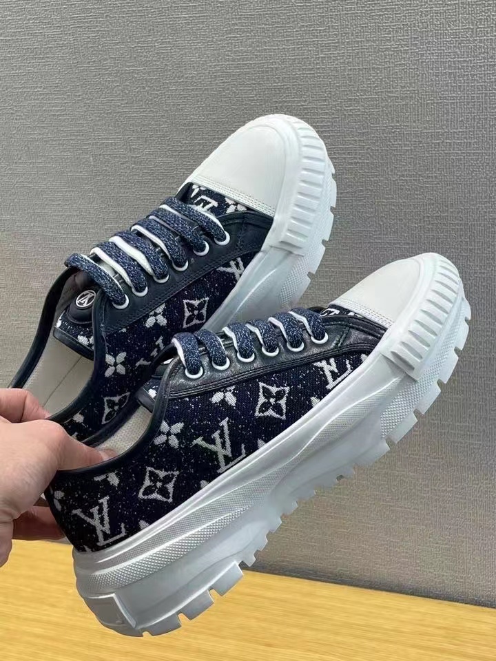 Louis Vuitton Squad Sneaker Monogram Denim Black For Women LV - Image 4