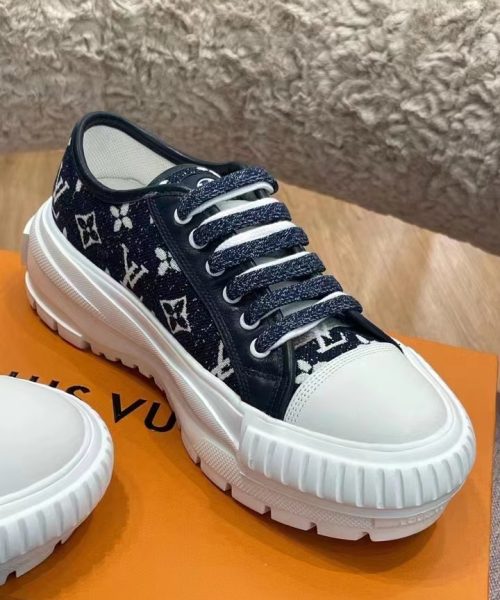 Louis Vuitton Squad Sneaker Monogram Denim Black For Women LV