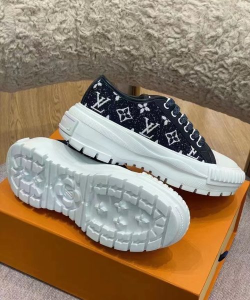 Louis Vuitton Squad Sneaker Monogram Denim Black For Women LV