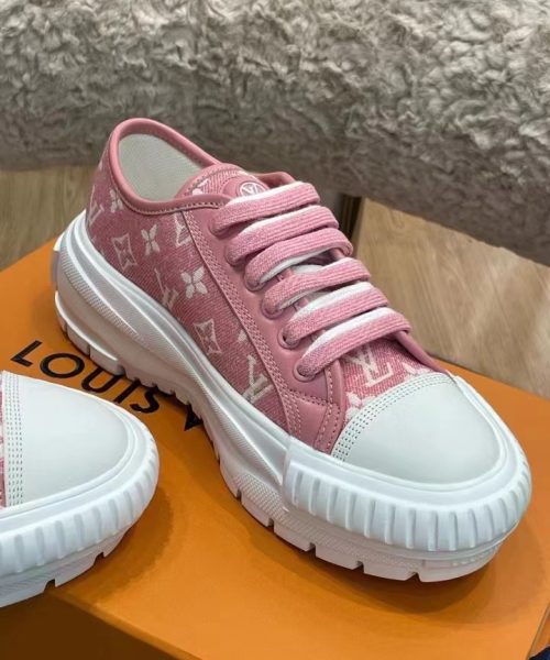 Louis Vuitton Squad Sneaker Monogram Denim Pink For Women LV 1A9S0M