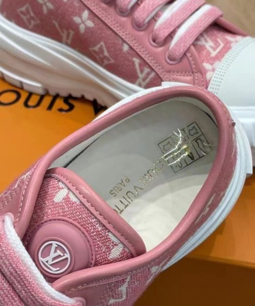 Louis Vuitton Squad Sneaker Monogram Denim Pink For Women LV 1A9S0M