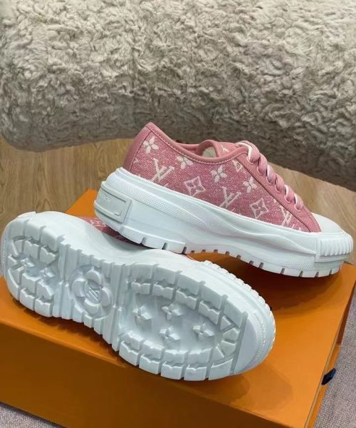 Louis Vuitton Squad Sneaker Monogram Denim Pink For Women LV 1A9S0M
