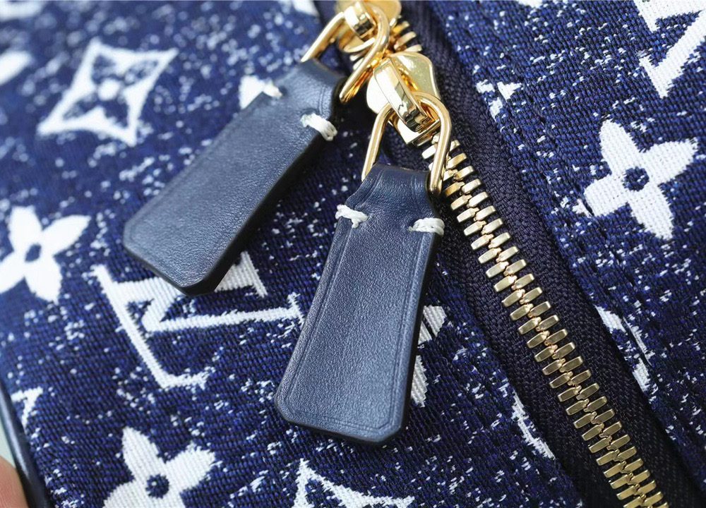 1:1 Replica Louis Vuitton Square Bag Jacquard Denim By Nicolas Ghesquiere Black For Women, Women's Bags, Shoulder And Crossbody Bags 6.3in/16cm LV