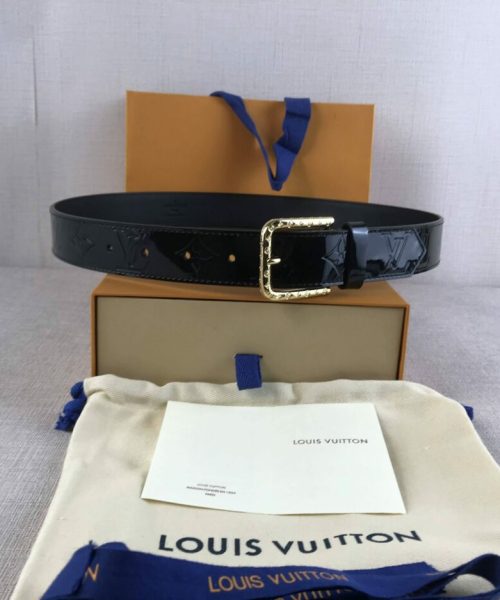 1:1 Replica Louis Vuitton Square Iconic Belt Black