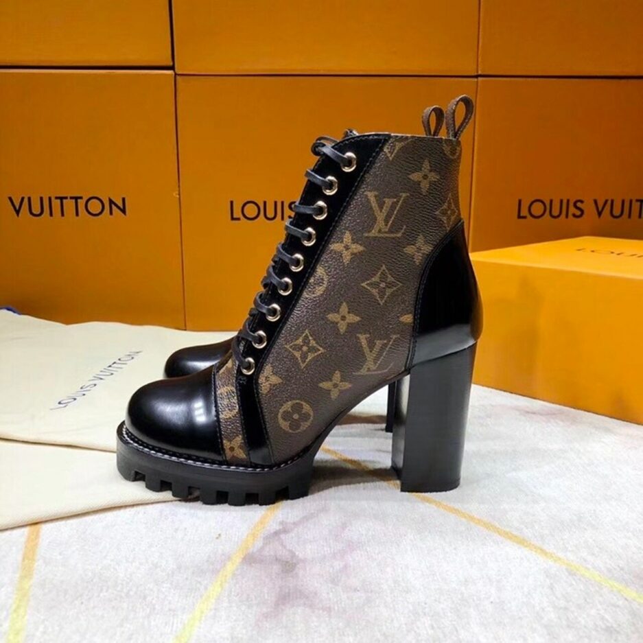 Louis Vuitton Star Trail Ankle Boot Patent Monogram Material Black For Women LV 1A2Y7P - Image 11