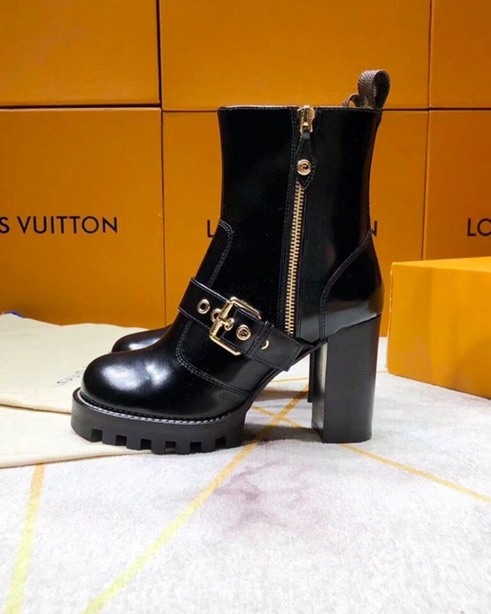 Louis Vuitton Star Trail Ankle Buckle Boot Black For Women LV
