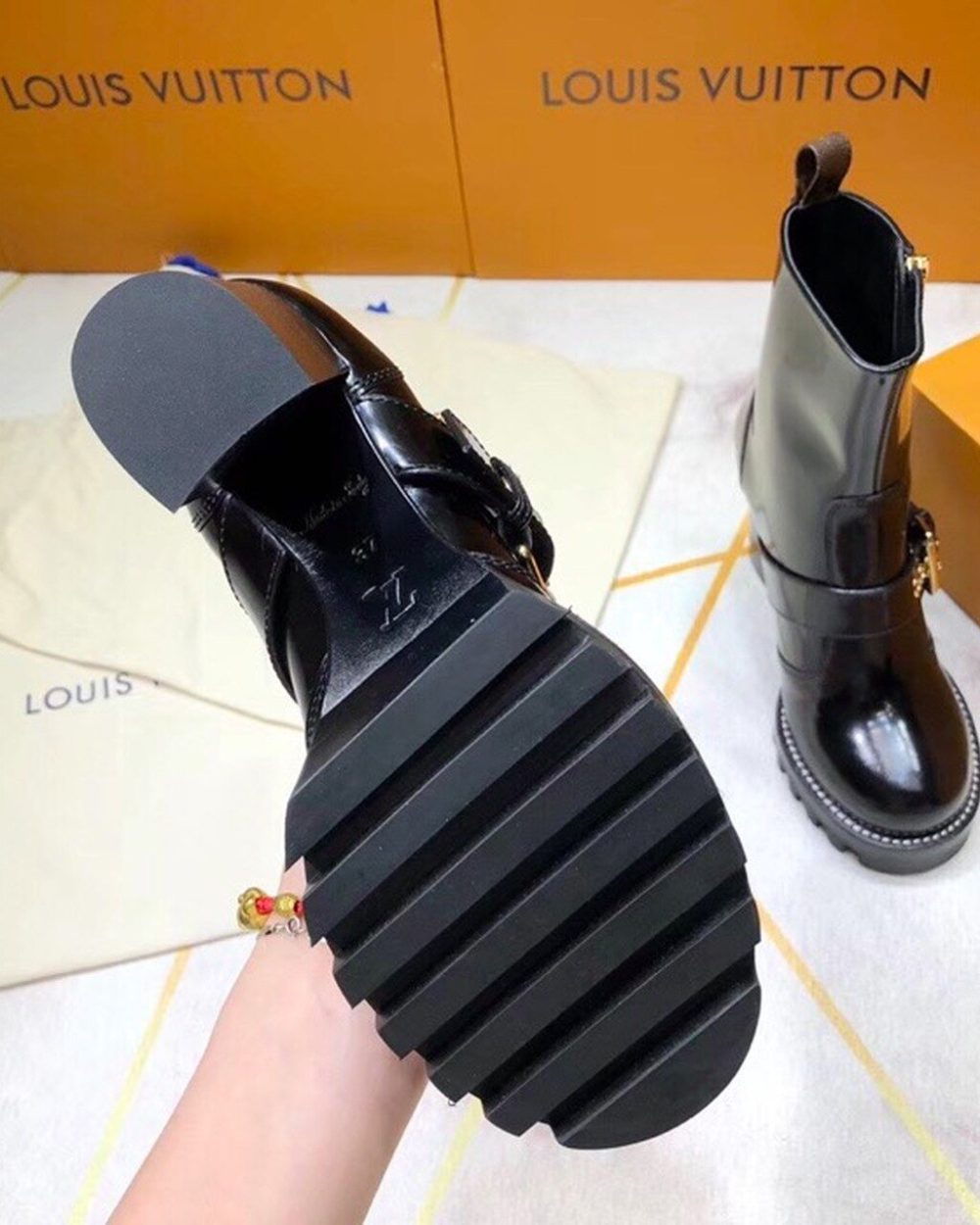 Louis Vuitton Star Trail Ankle Buckle Boot Black For Women LV