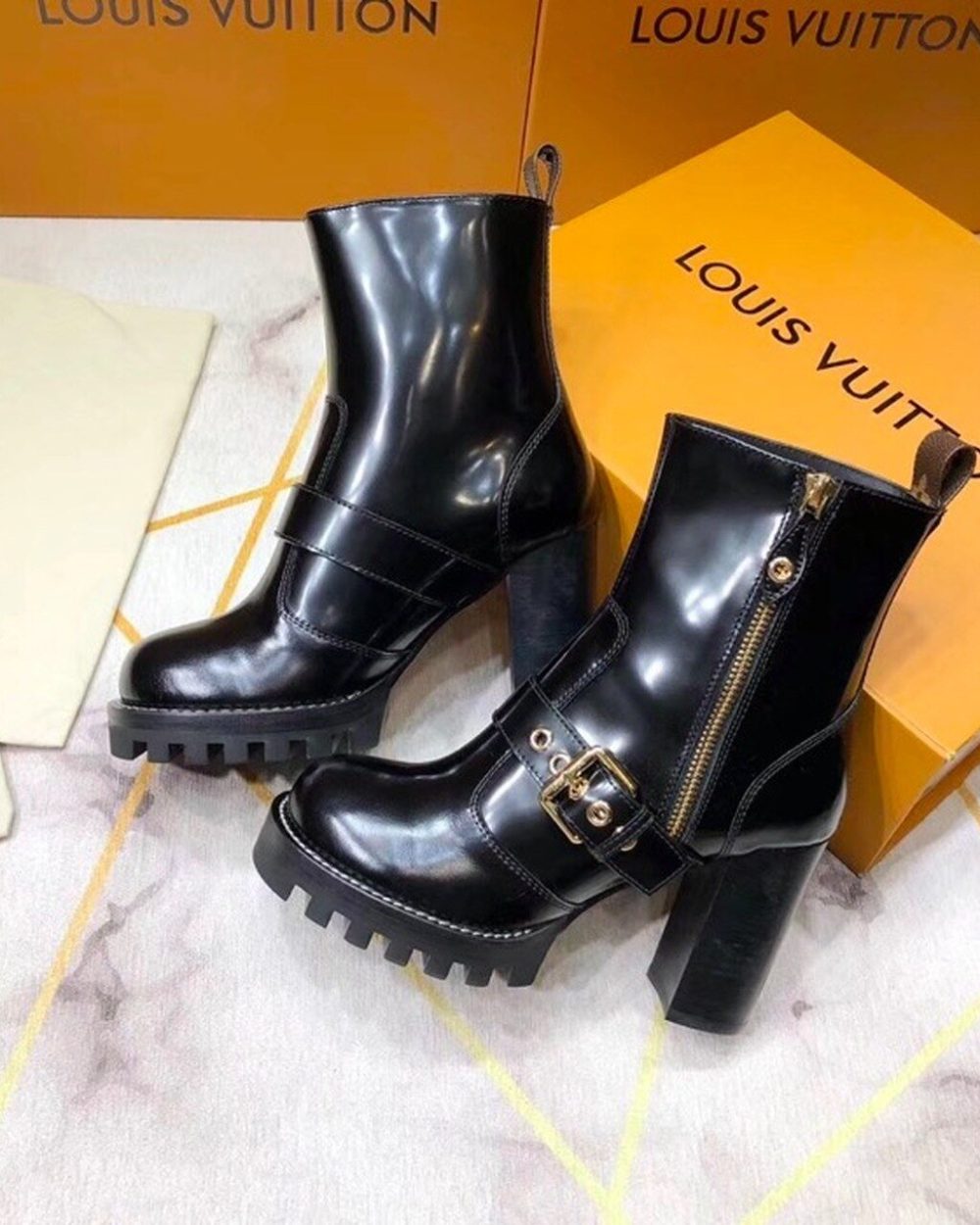 Louis Vuitton Star Trail Ankle Buckle Boot Black For Women LV
