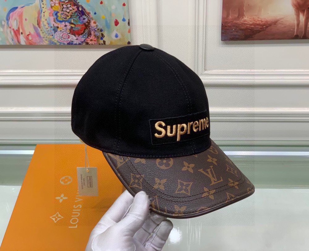 Louis Vuitton Supreme Cap Black LV Cap
