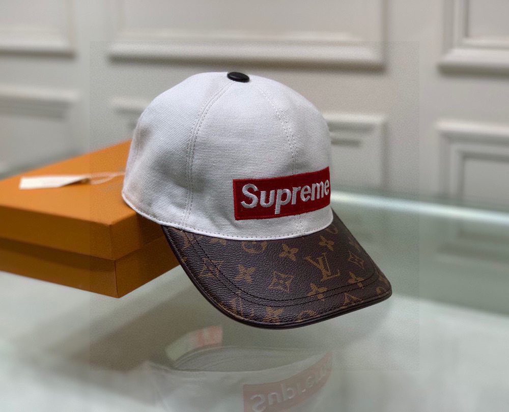 Louis Vuitton Supreme Cap White LV Cap