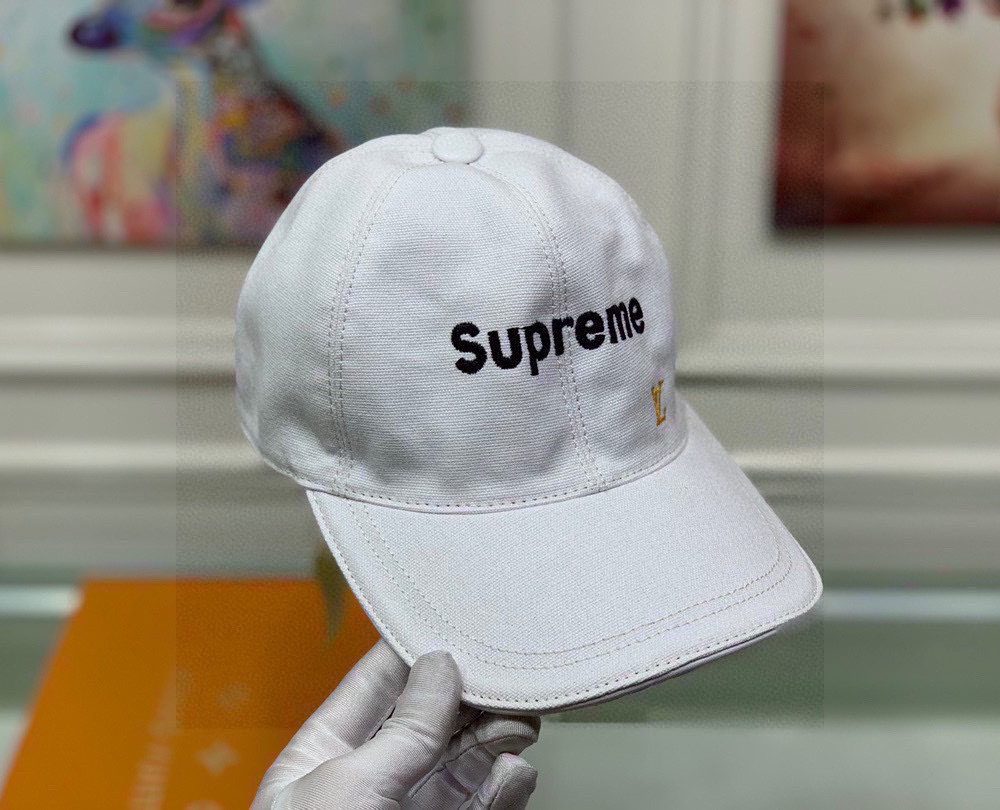 Louis Vuitton Supreme Cap White LV Cap
