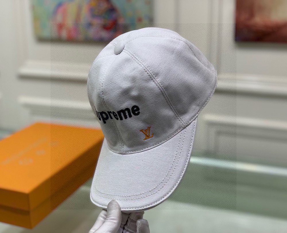 Louis Vuitton Supreme Cap White LV Cap