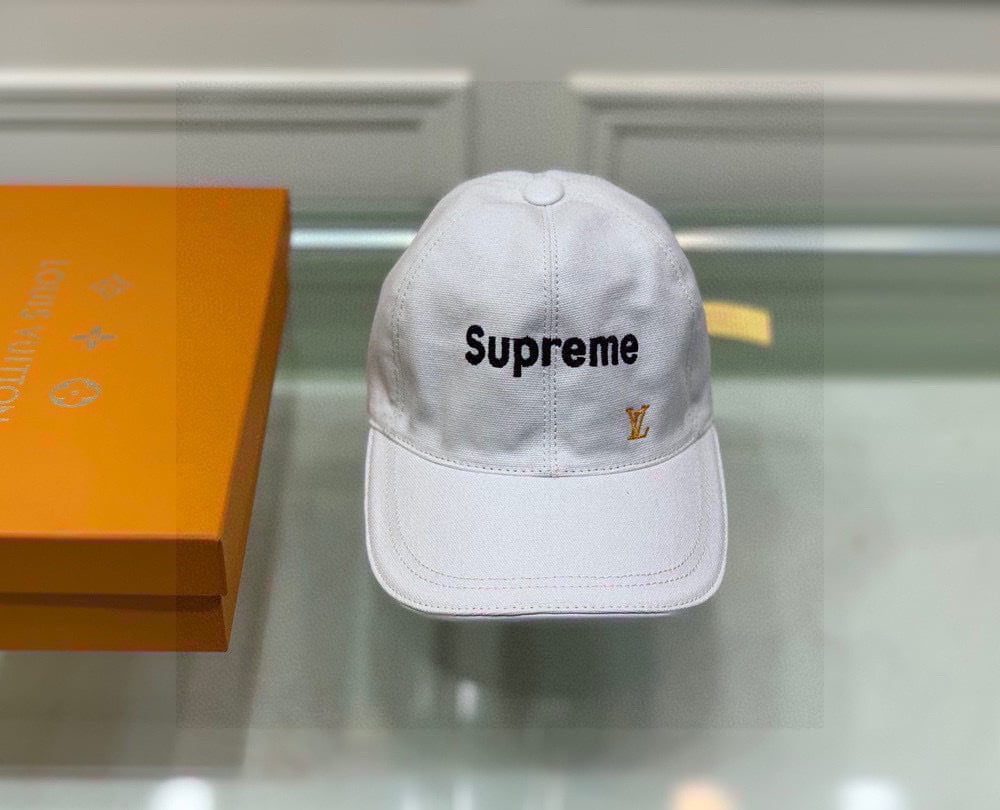 Louis Vuitton Supreme Cap White LV Cap