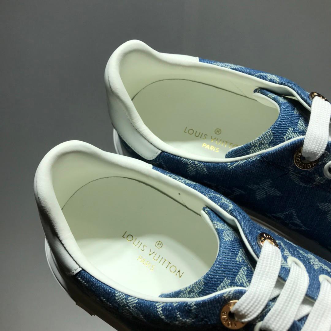 Louis Vuitton Time Out Sneaker Blue For Women LV - Image 3