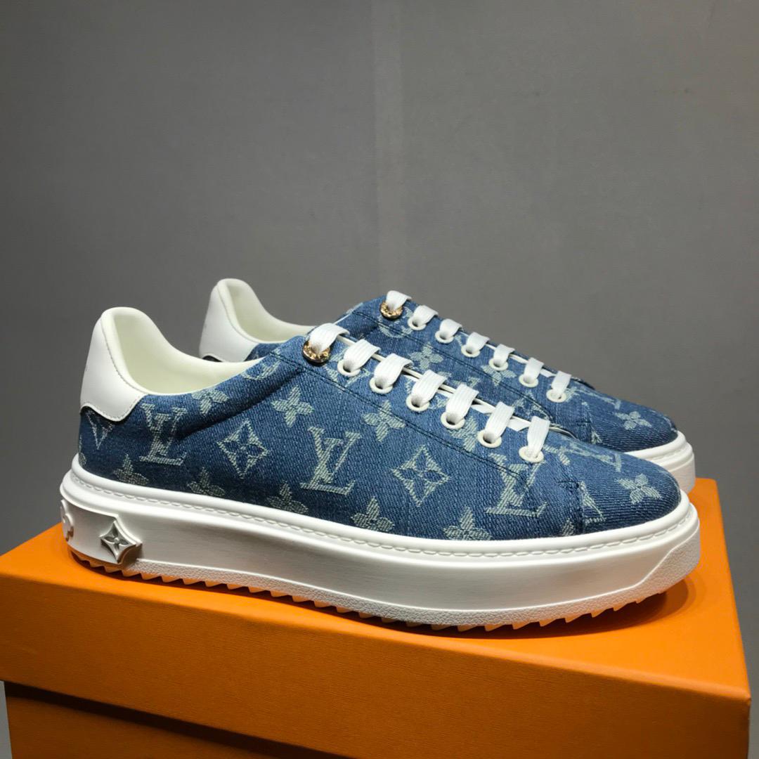 Louis Vuitton Time Out Sneaker Blue For Women LV - Image 5