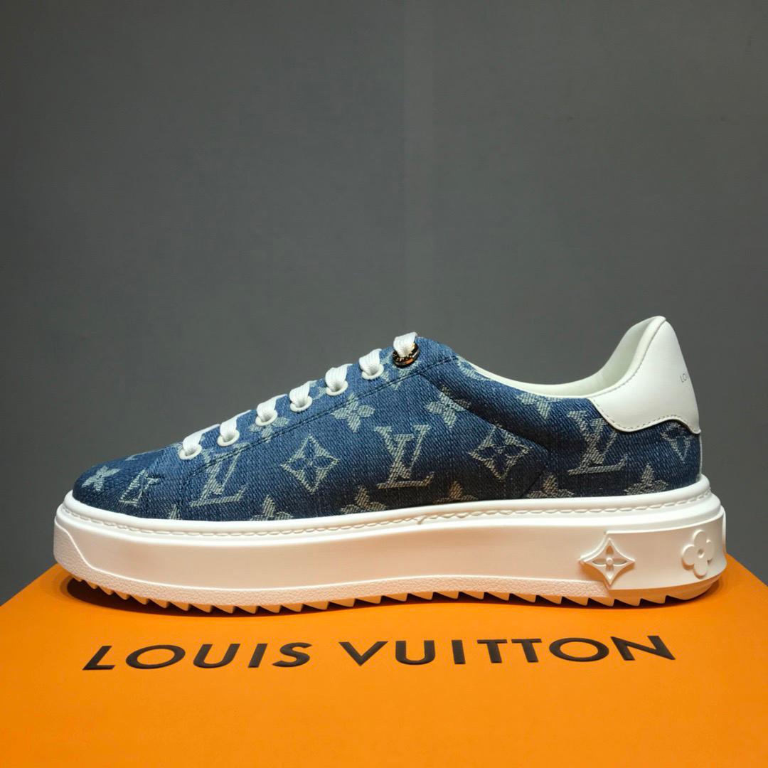 Louis Vuitton Time Out Sneaker Blue For Women LV - Image 6